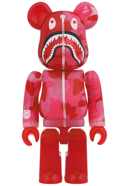 BAPE CLEAR CAMO SHARK PINK BEARBRICK SET