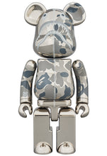 Load image into Gallery viewer, BAPE CAMO SHARK SILVER 1000% BEARBRICK