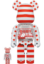 Load image into Gallery viewer, MY FIRST BEARBRICK BABY RED AND SILVER CHROME SET