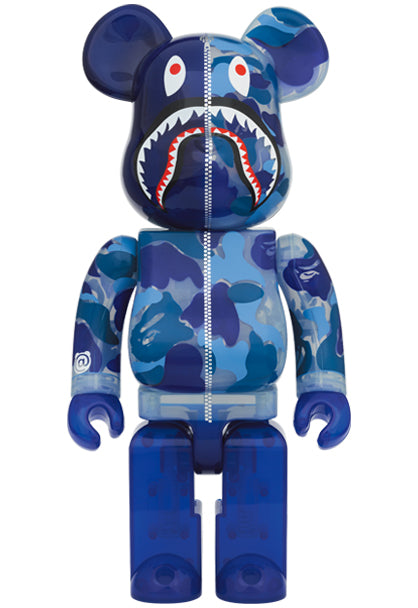 BAPE CLEAR CAMO SHARK BLUE BEARBRICK SET