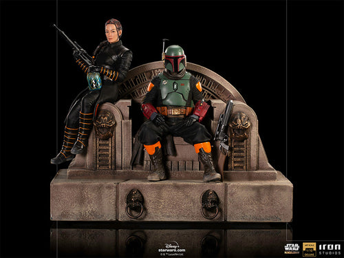 BOBA FETT AND FENNEC ON THRONE DELUXE ART SCALE