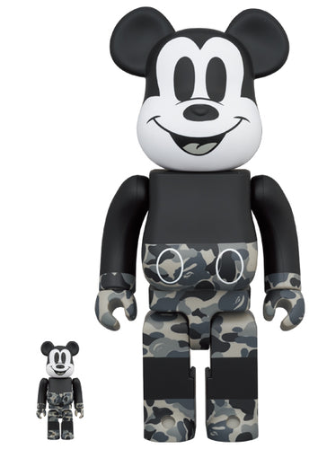 MICKEY MOUSE BAPE MONOTONE VERSION BEARBRICK SET
