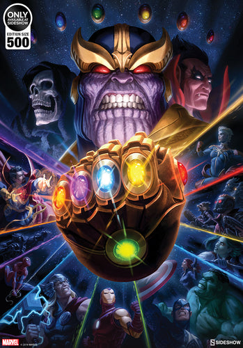 FRAMED PRINT: THANOS & INFINITY GAUNTLET