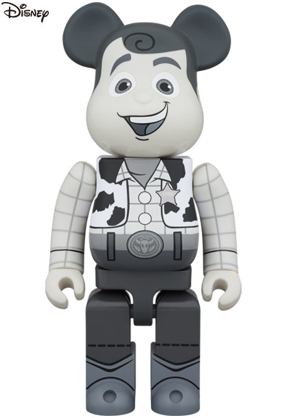 WOODY BLACK AND WHITE 1000% BEARBRICK